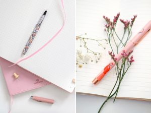 Nouveautés stylos scolaires pour le primaire, le collège et le lycée avec décors fleuris ou girl power